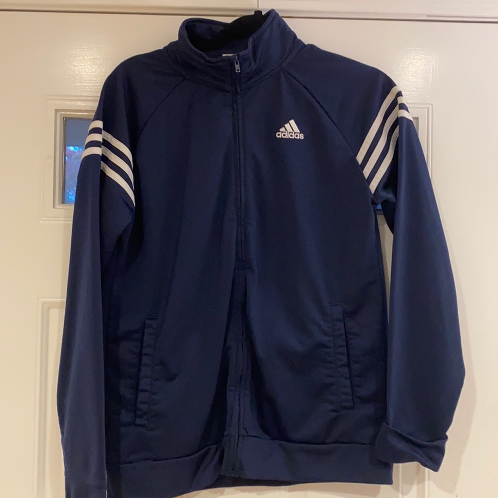 Blue Adidas Boys Zipper Jacket size 18-20
